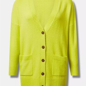 Talbots Bright Yellow Cardigan Sweater